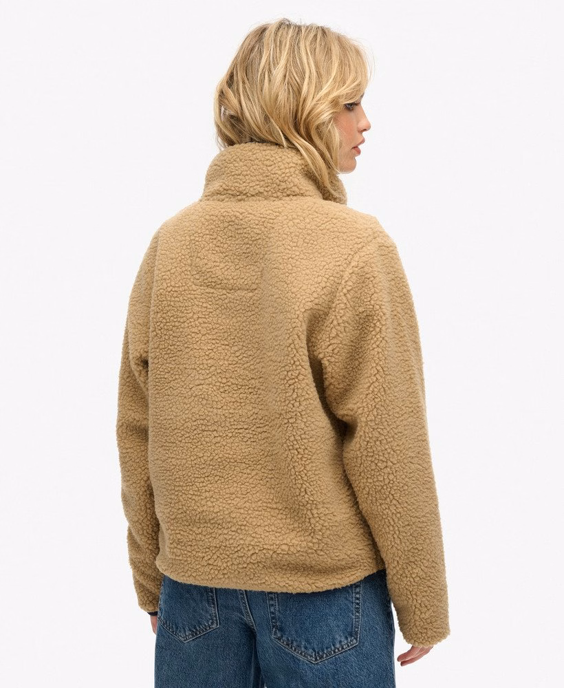 Suéter de lã vintage retrô com meio zíper