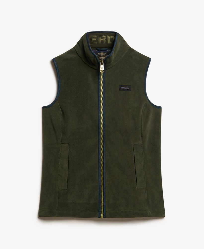 colete de lã polar estate fleece na cor verde-oliva excedente de estoque