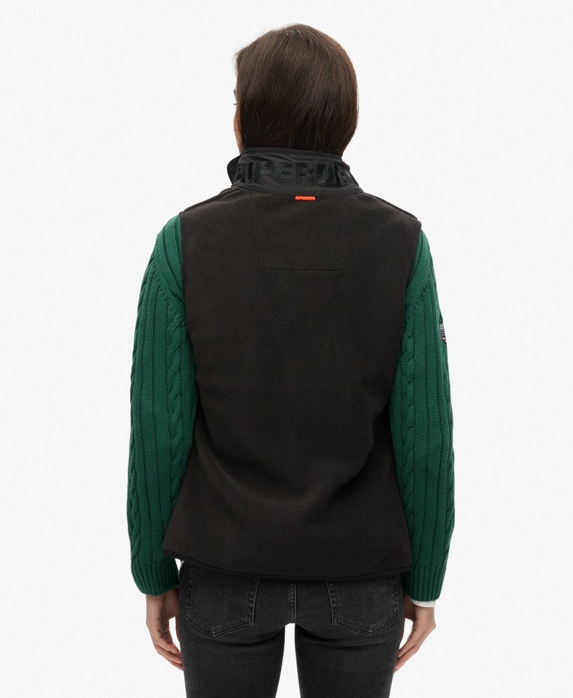 colete de lã polar active fleece na cor preta.