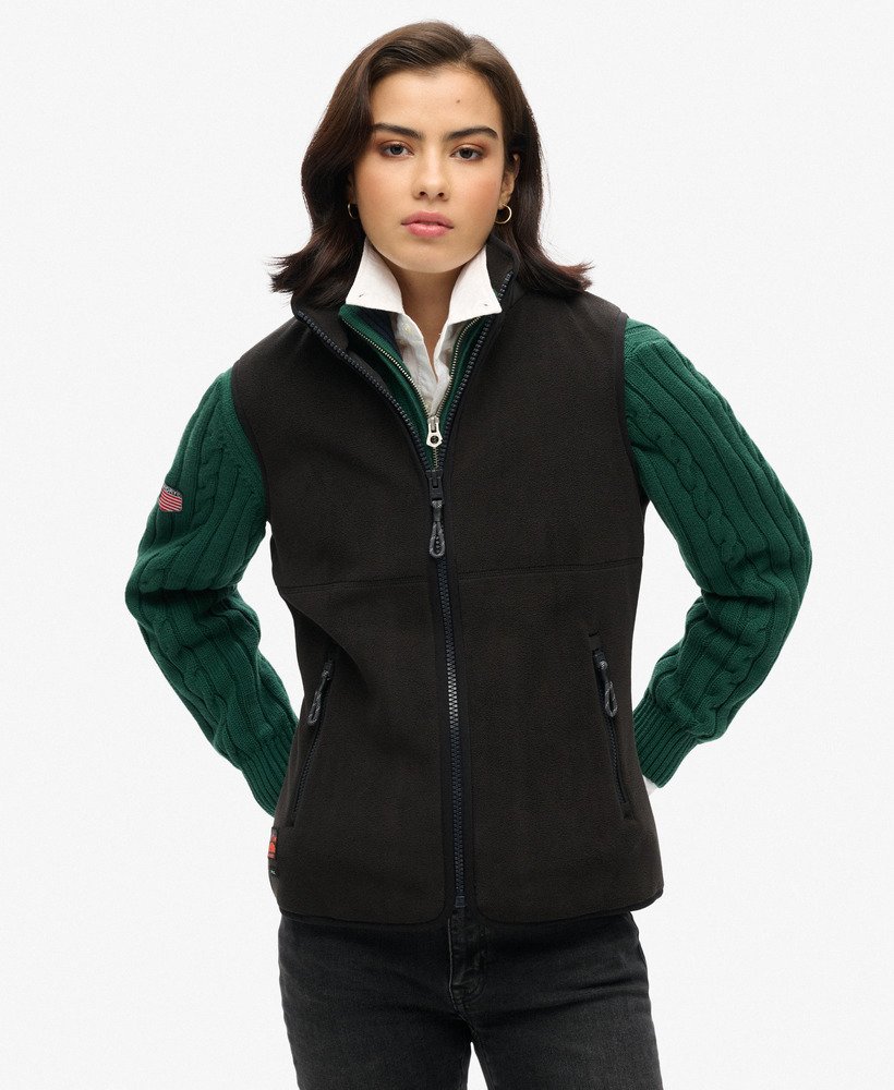 colete de lã polar active fleece na cor preta.