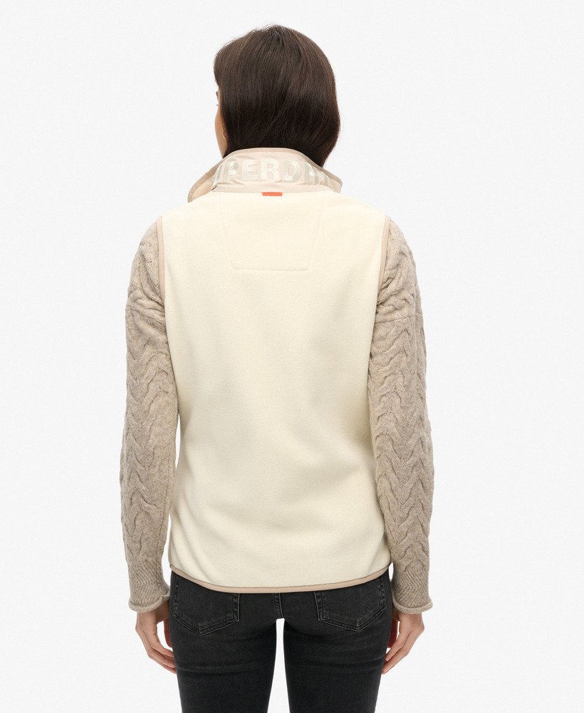 colete de lã polar active fleece na cor branca arroz