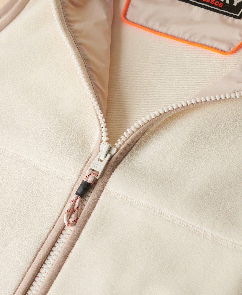 colete de lã polar active fleece na cor branca arroz