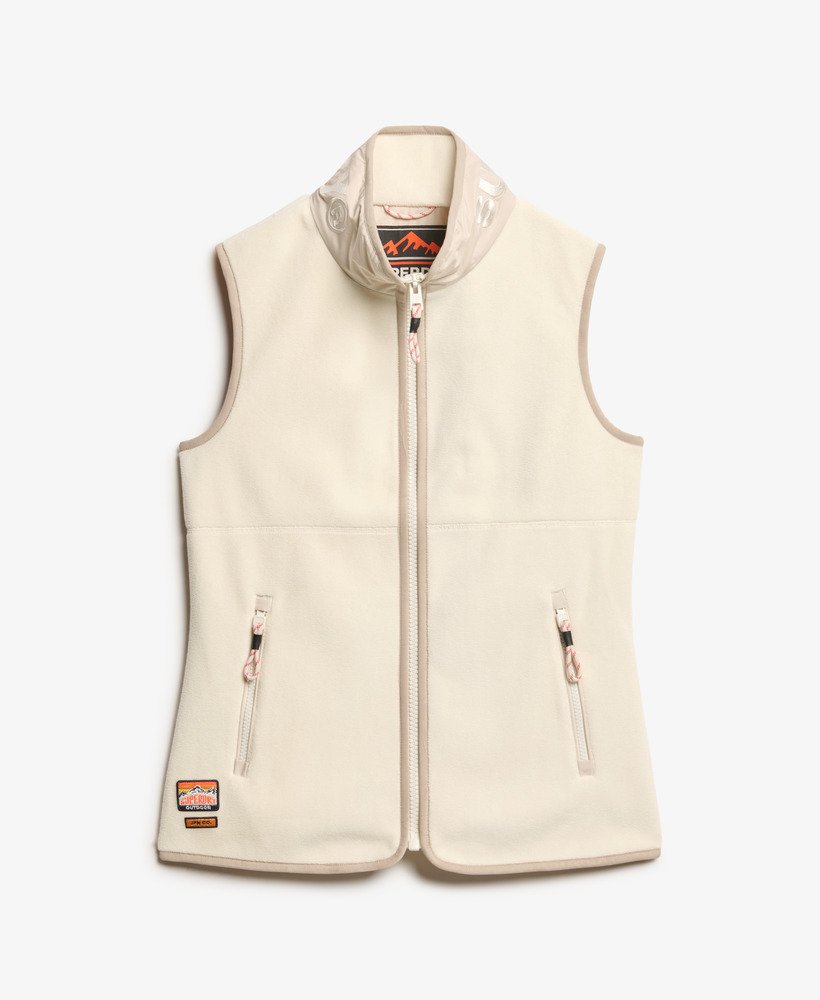 colete de lã polar active fleece na cor branca arroz