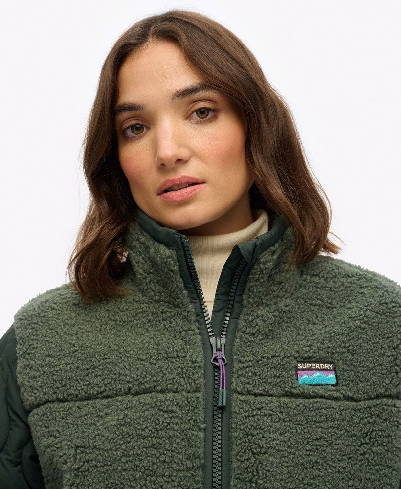 Jaqueta híbrida de lã Sherpa
