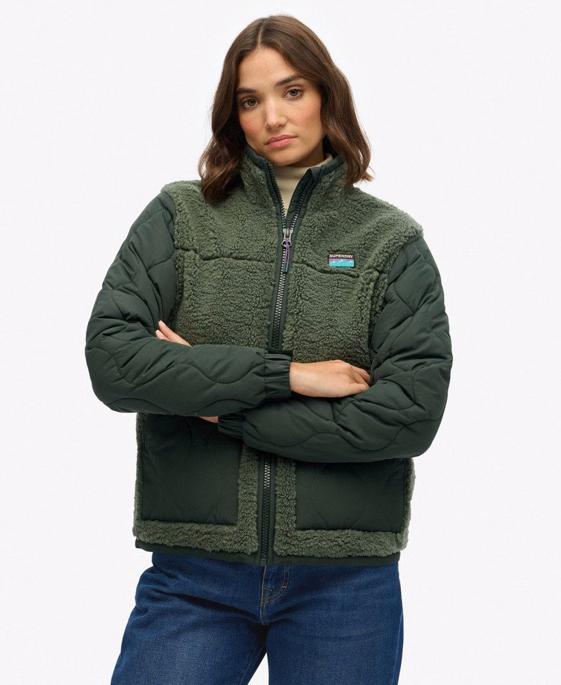 Jaqueta híbrida de lã Sherpa