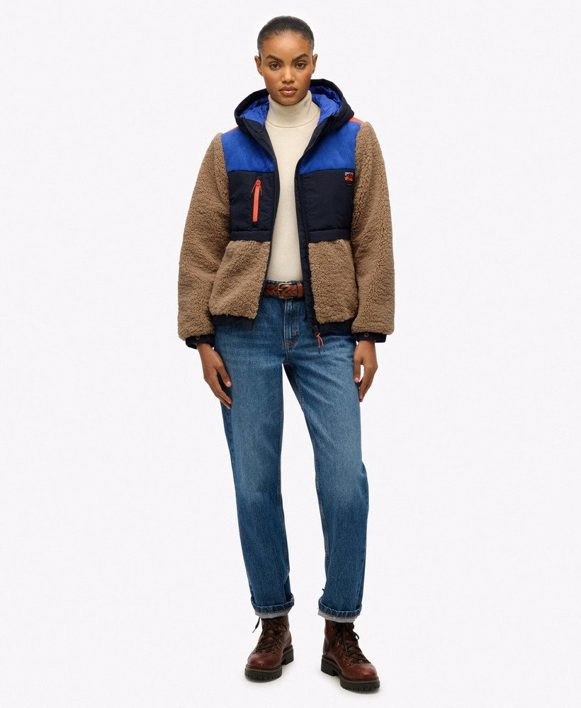 Jaqueta de lã sherpa com capuz