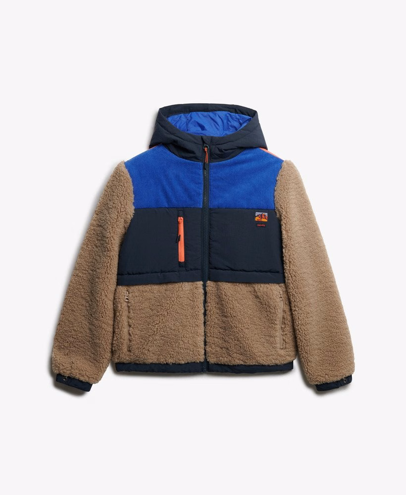 Jaqueta de lã sherpa com capuz