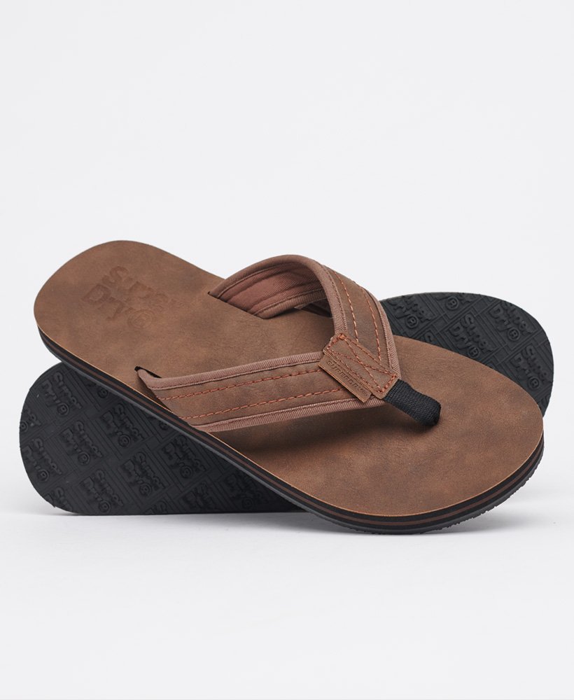 chinelo de couro marrom