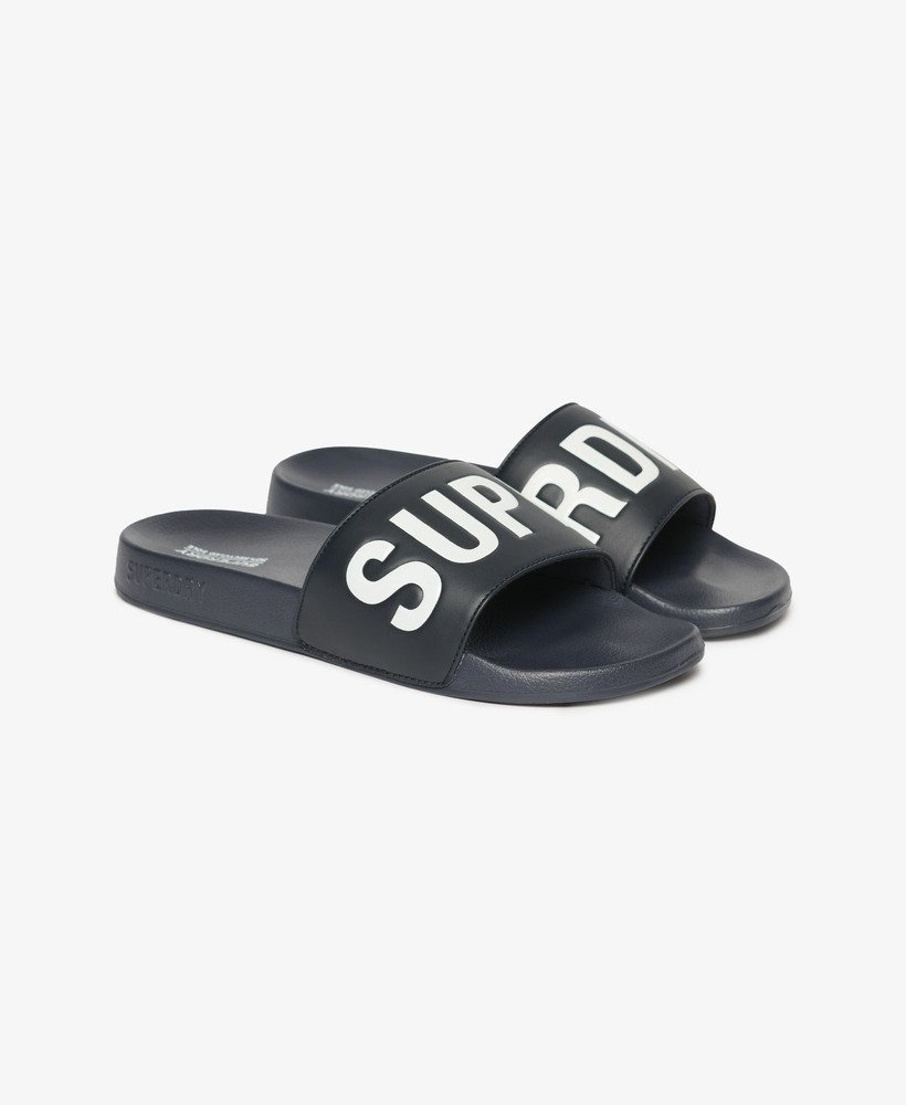 sliders de piscina vegan core em azul marinho escuroóptico