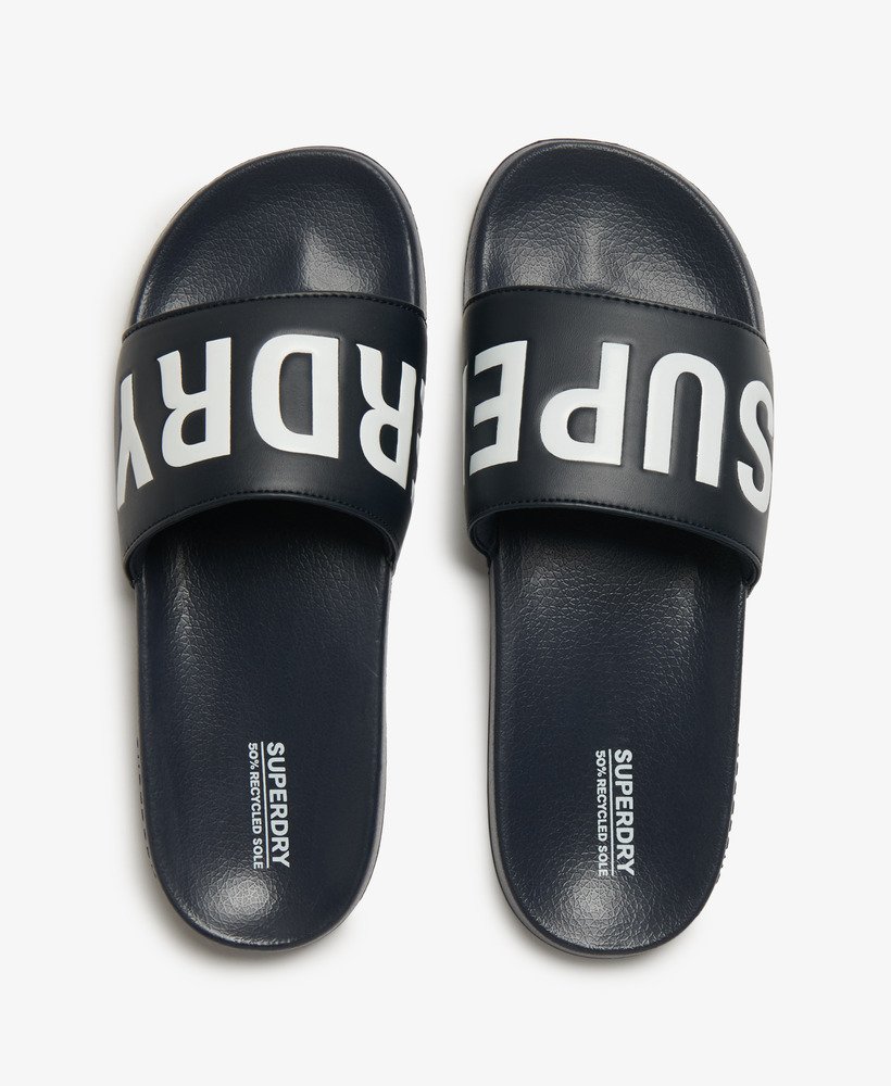 sliders de piscina vegan core em azul marinho escuroóptico