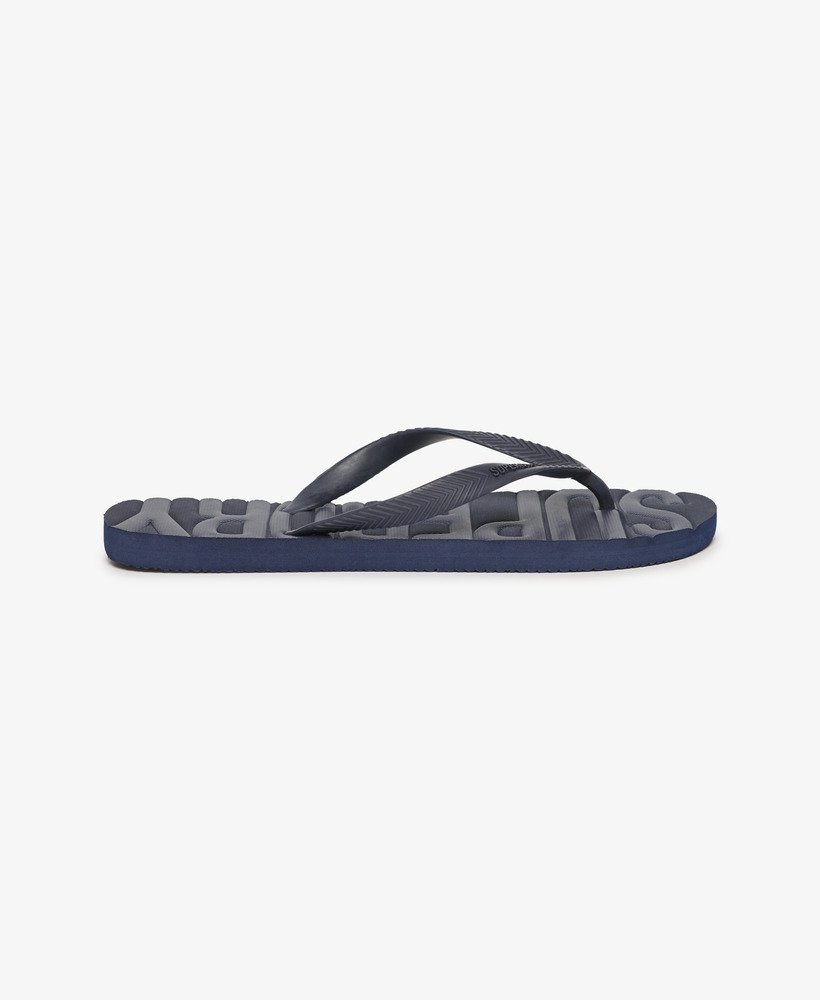 chinelo vintage vegano em tom azul marinho intenso.