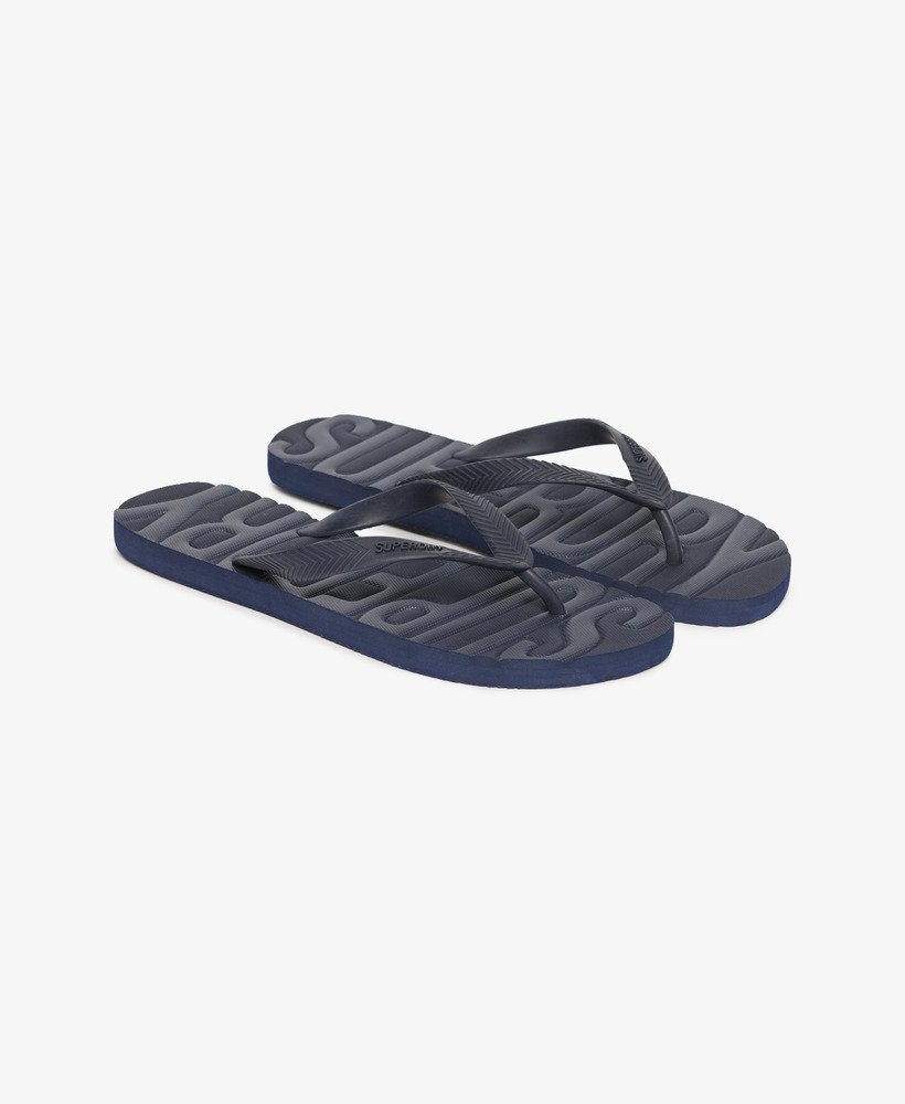 chinelo vintage vegano em tom azul marinho intenso.