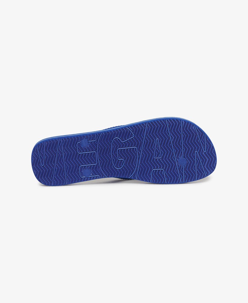 chinelo vintage vegano na cor azul real.