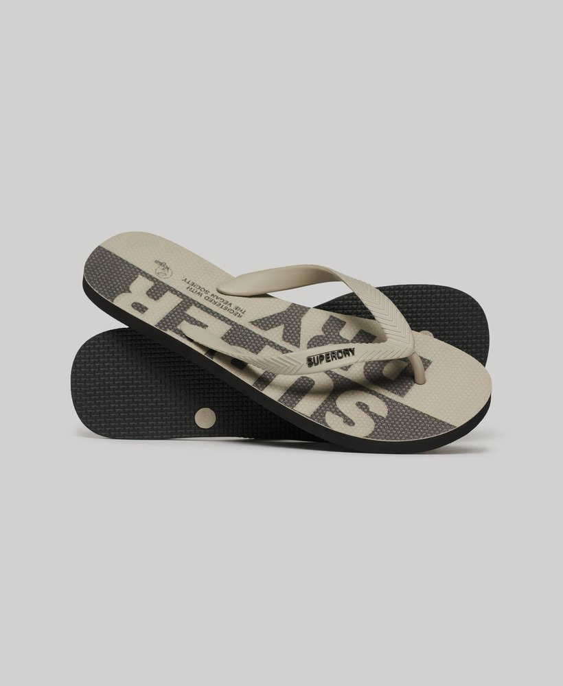 chinelo de dedo vegano com logo na cor cinza ardósiapedra