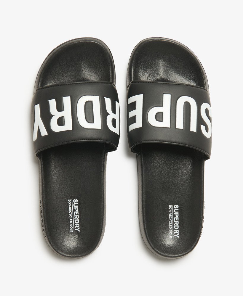 chinelo de piscina core vegan em pretobranco