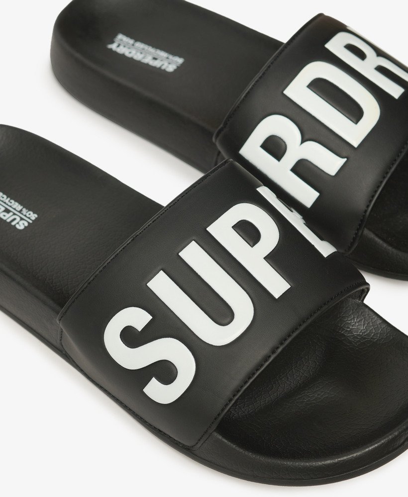 chinelo de piscina core vegan em pretobranco