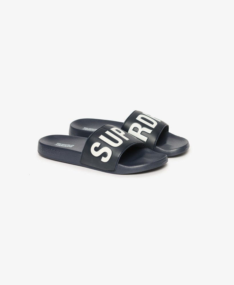 sliders de piscina core vegan em azul marinho escuroóptico
