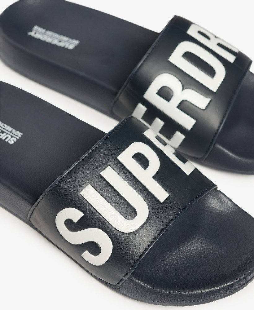 sliders de piscina core vegan em azul marinho escuroóptico