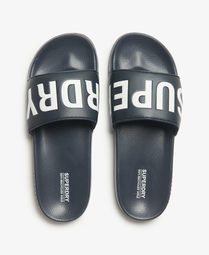 sliders de piscina core vegan em azul marinho escuroóptico