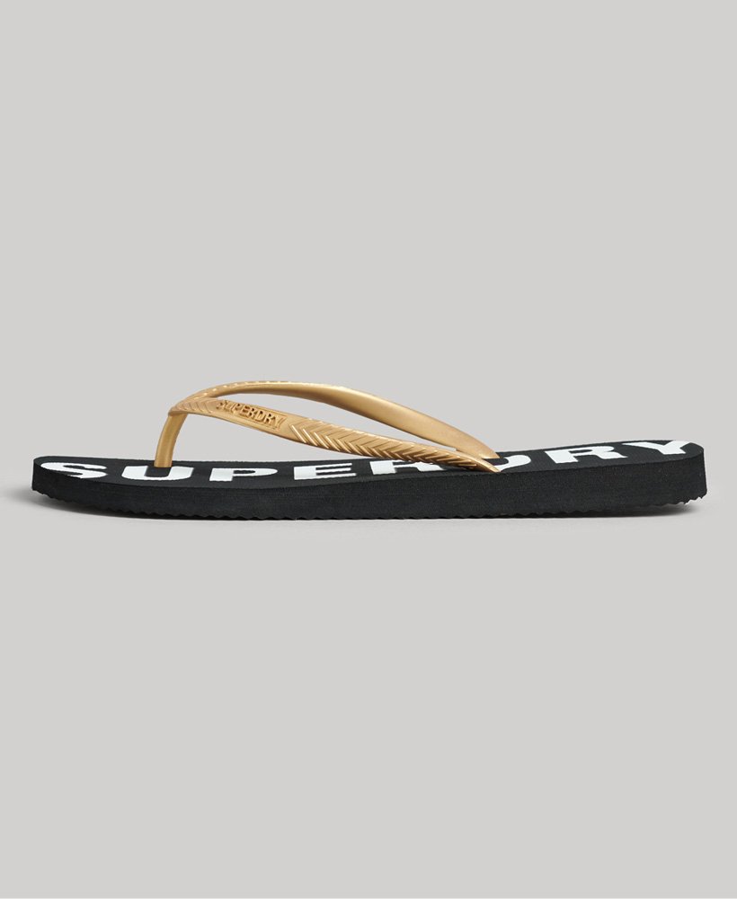 chinelo esportivo code core na cor pretadourada metálica