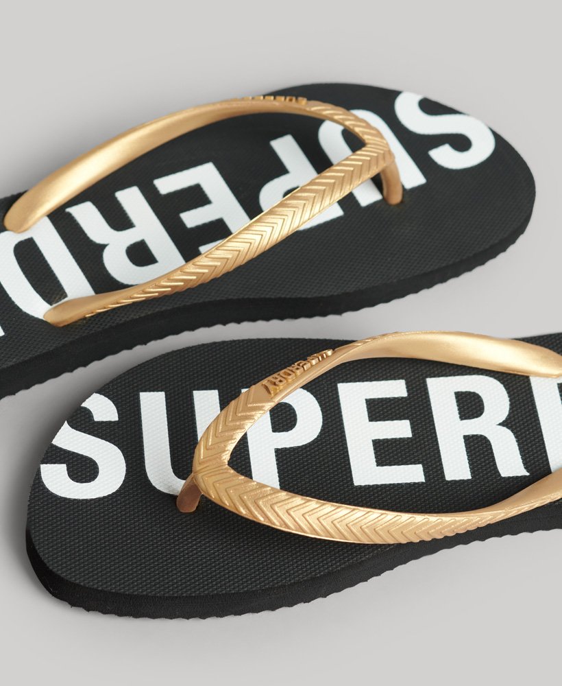 chinelo esportivo code core na cor pretadourada metálica