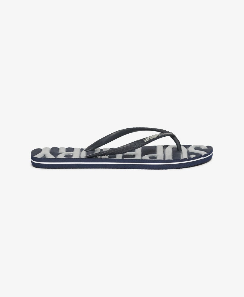 chinelo de dedo vegano vintage em azul marinhoprata