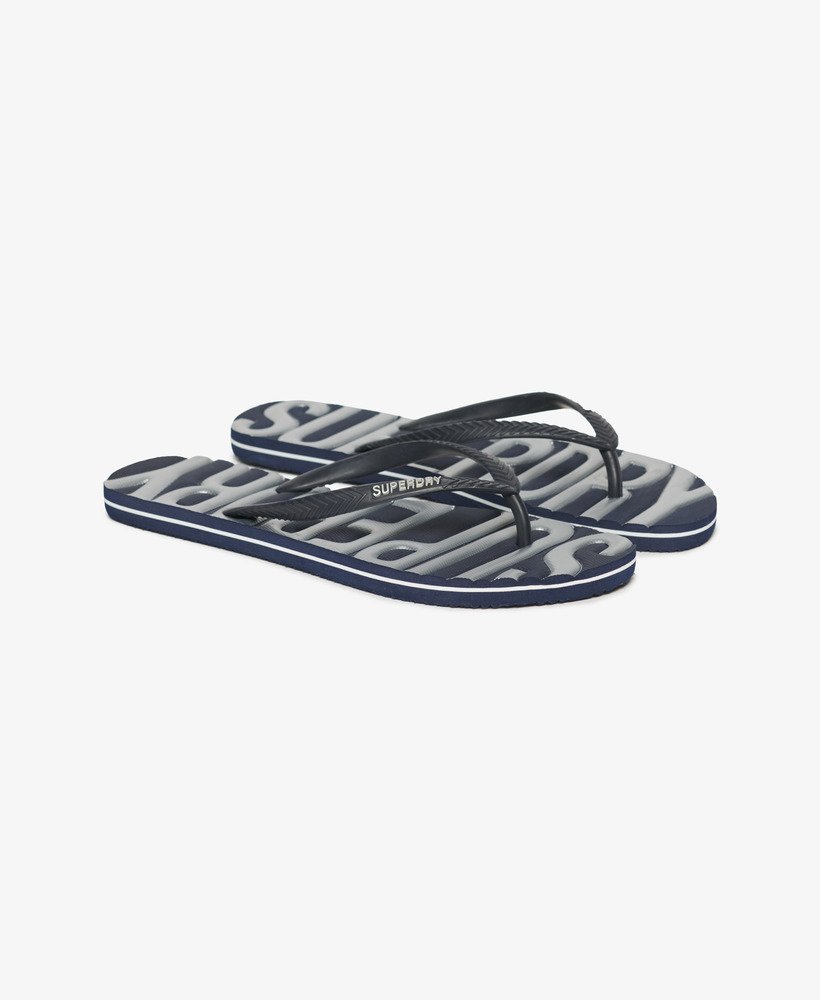 chinelo de dedo vegano vintage em azul marinhoprata