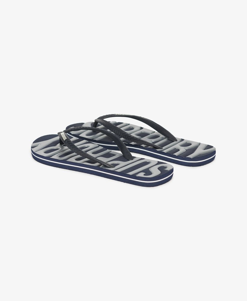 chinelo de dedo vegano vintage em azul marinhoprata