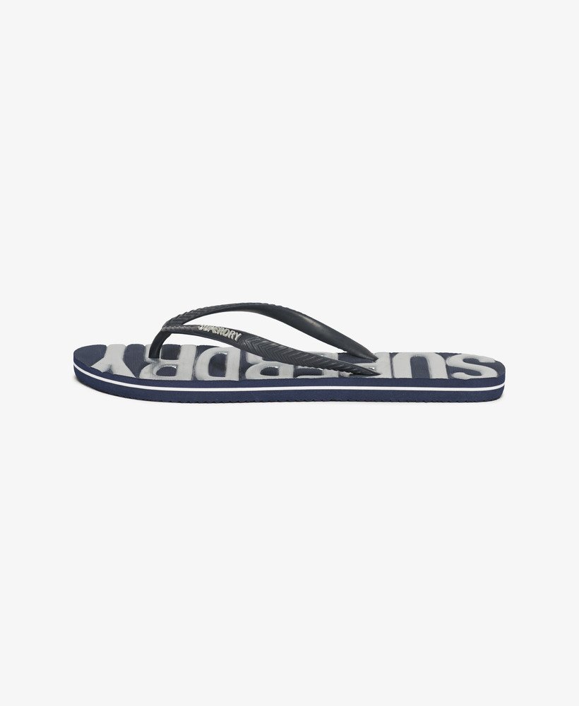 chinelo de dedo vegano vintage em azul marinhoprata