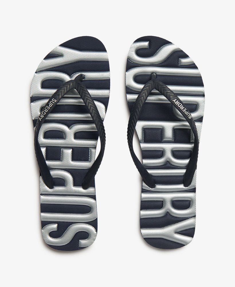 chinelo de dedo vegano vintage em azul marinhoprata