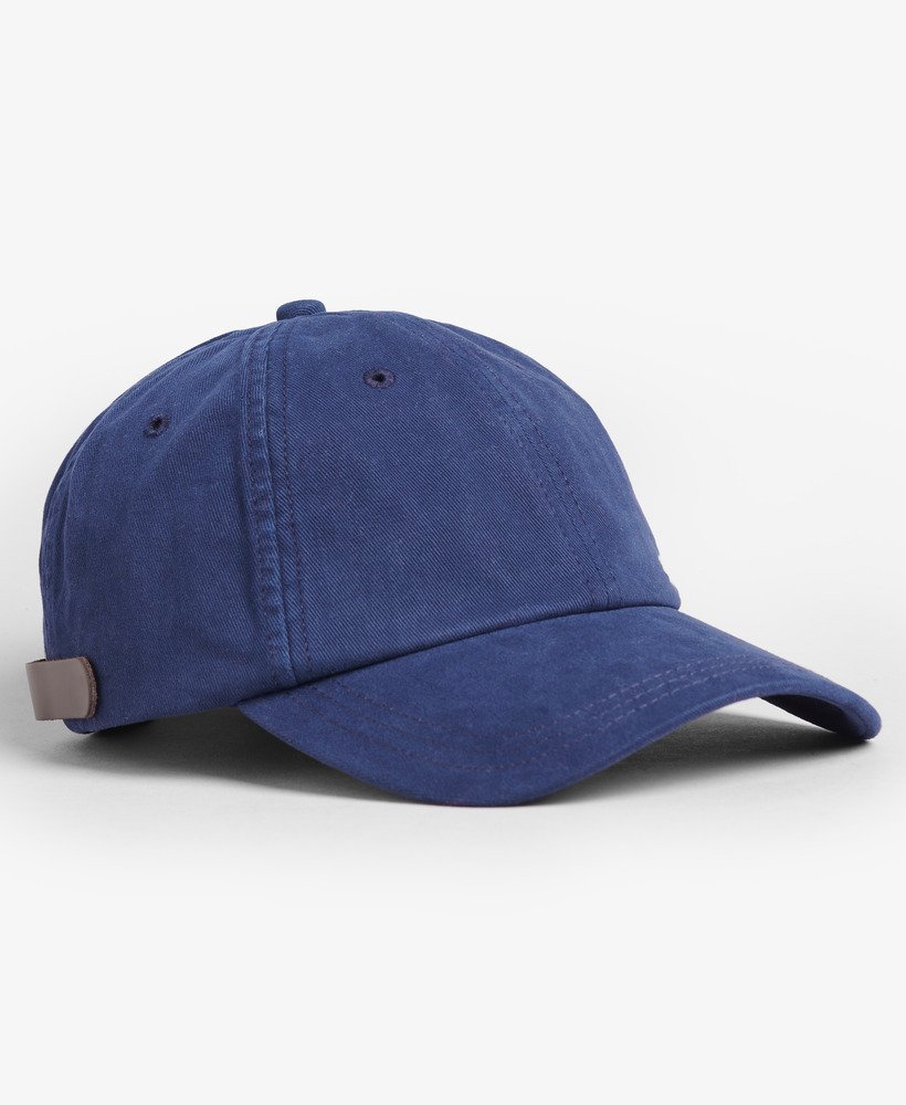 boné vintage bordado em azul marinho intenso.