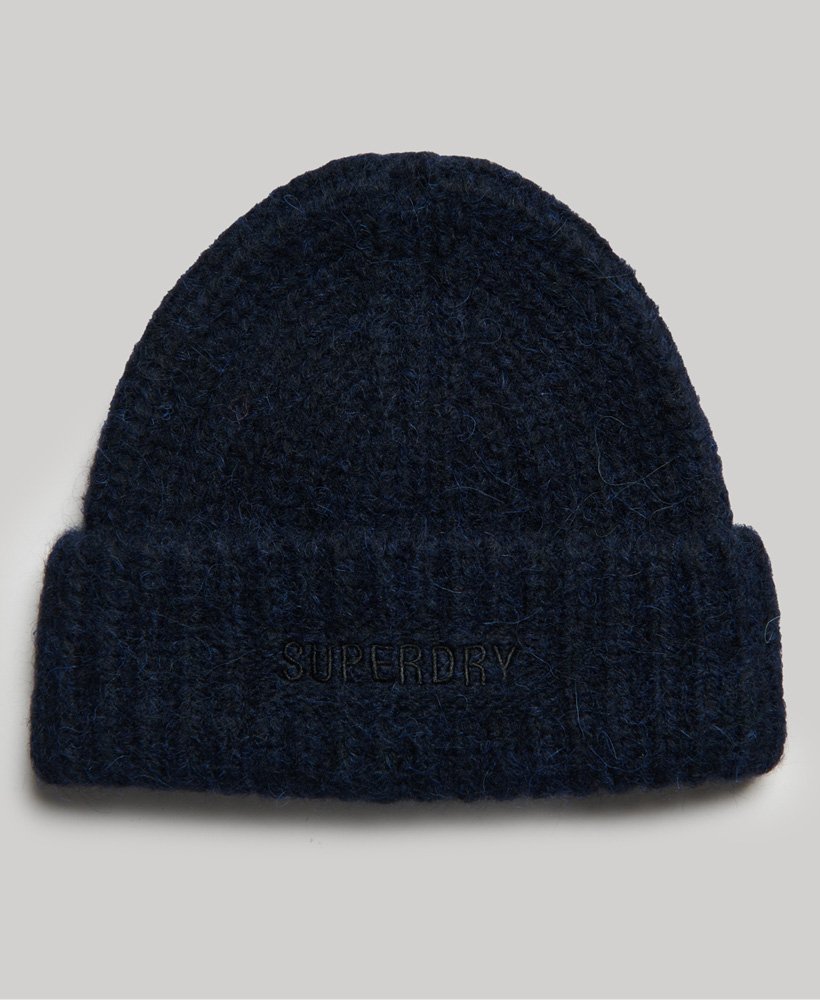 gorro canelado essencial na cor azul marinho escuro