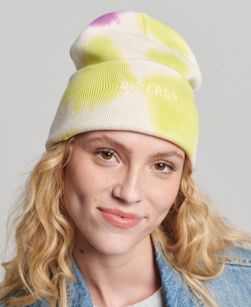 gorro tingido em tons de begelimaroxo