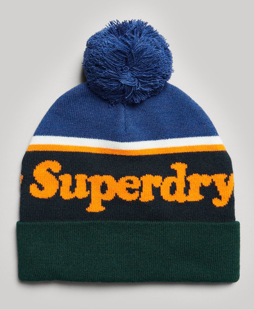 gorro essential logo em azul marinho crepúsculolaranja jaffa
