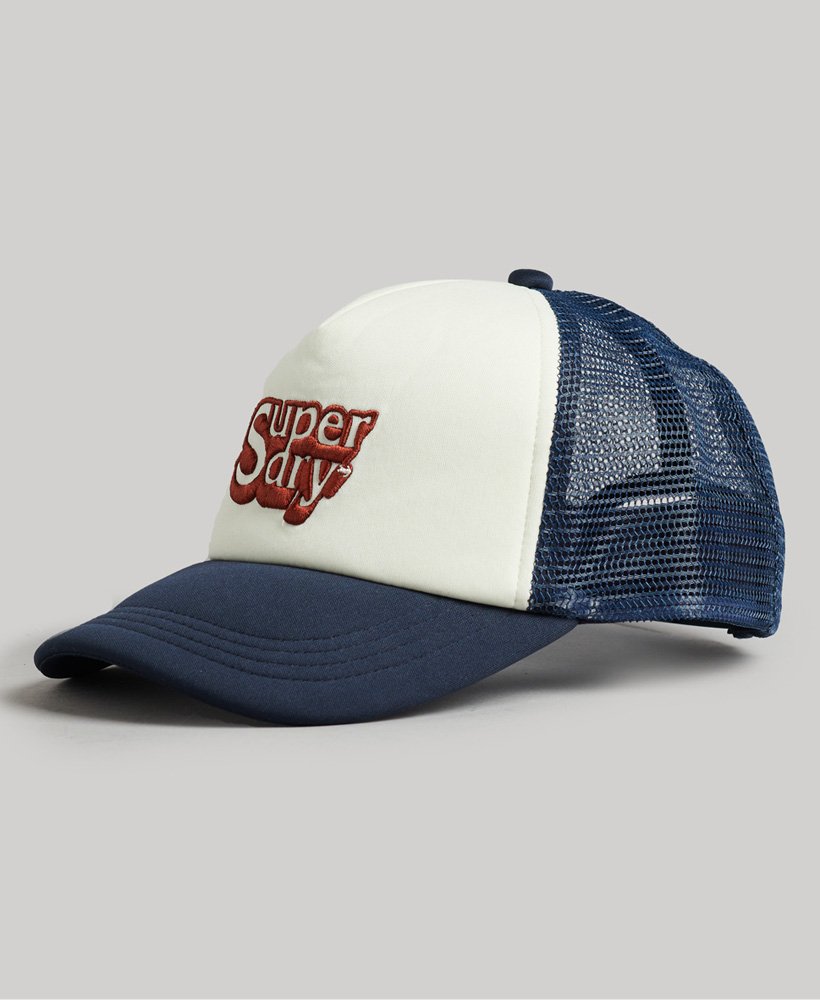 boné trucker vintage em off whiteazul marinho eclipse