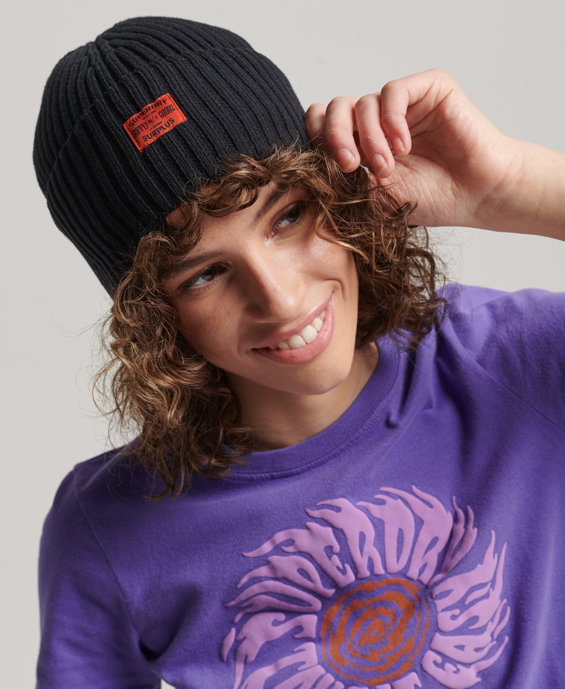 gorro de tricô rkwear na cor preta