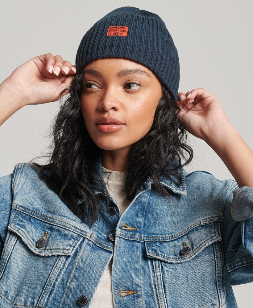 gorro de tricô rkwear na cor azul marinho eclipse