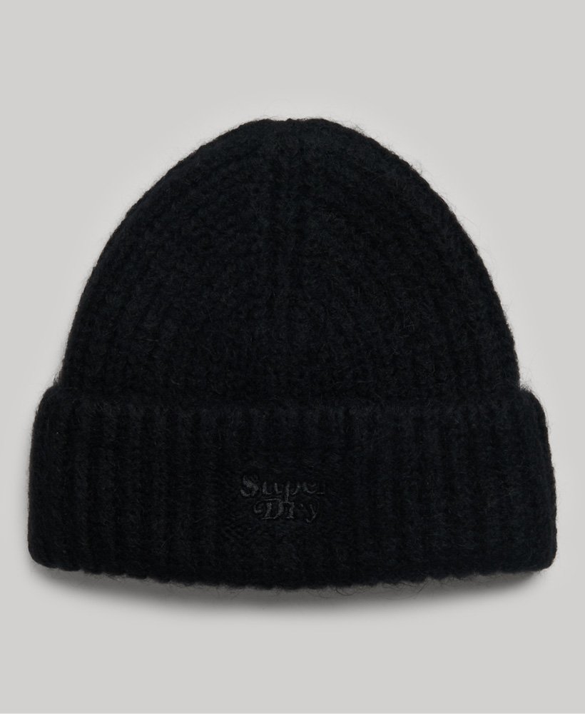 gorro de malha canelada na cor preta