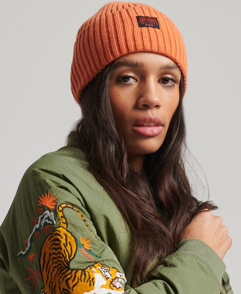 gorro de tricô rkwear na cor laranja jaffa