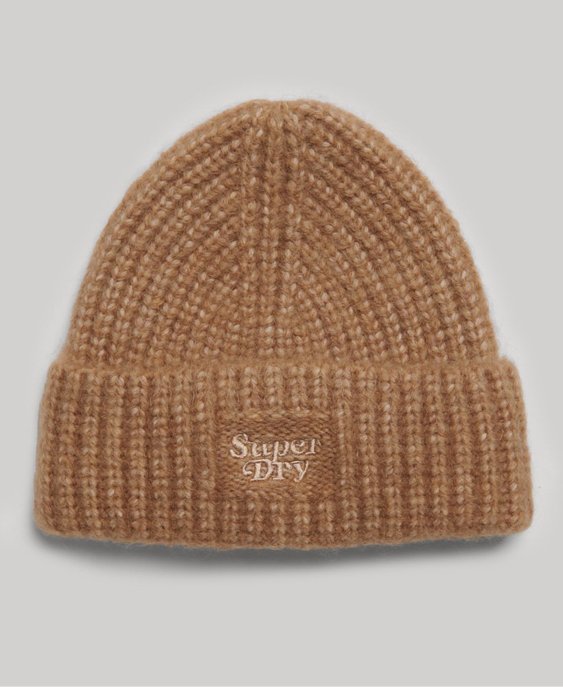 gorro de malha canelada na cor marrom coco tostado