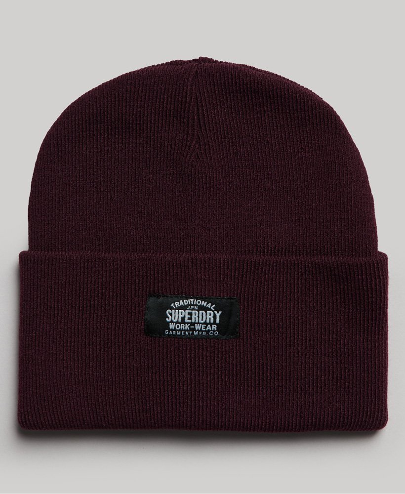 gorro clássico de tricô na cor mescla bordô.