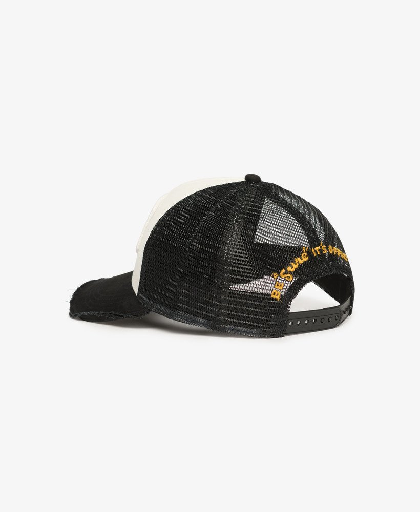 boné trucker de tela na cor preta