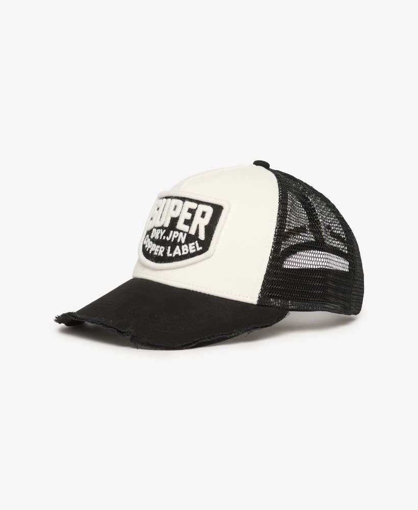 boné trucker de tela na cor preta