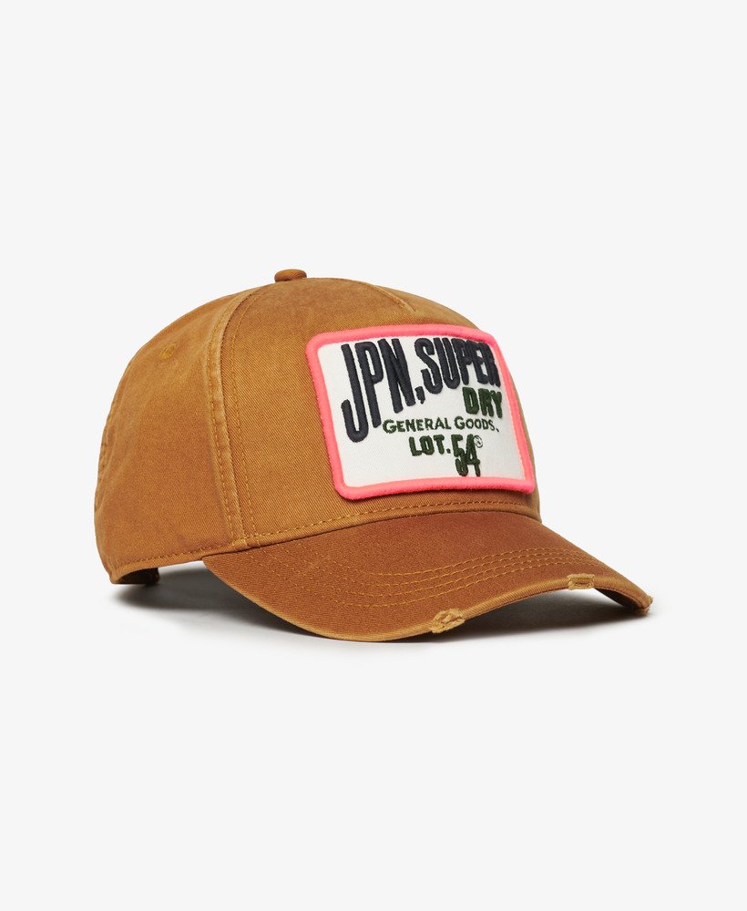 boné trucker graphic em denim co marrom tabaco