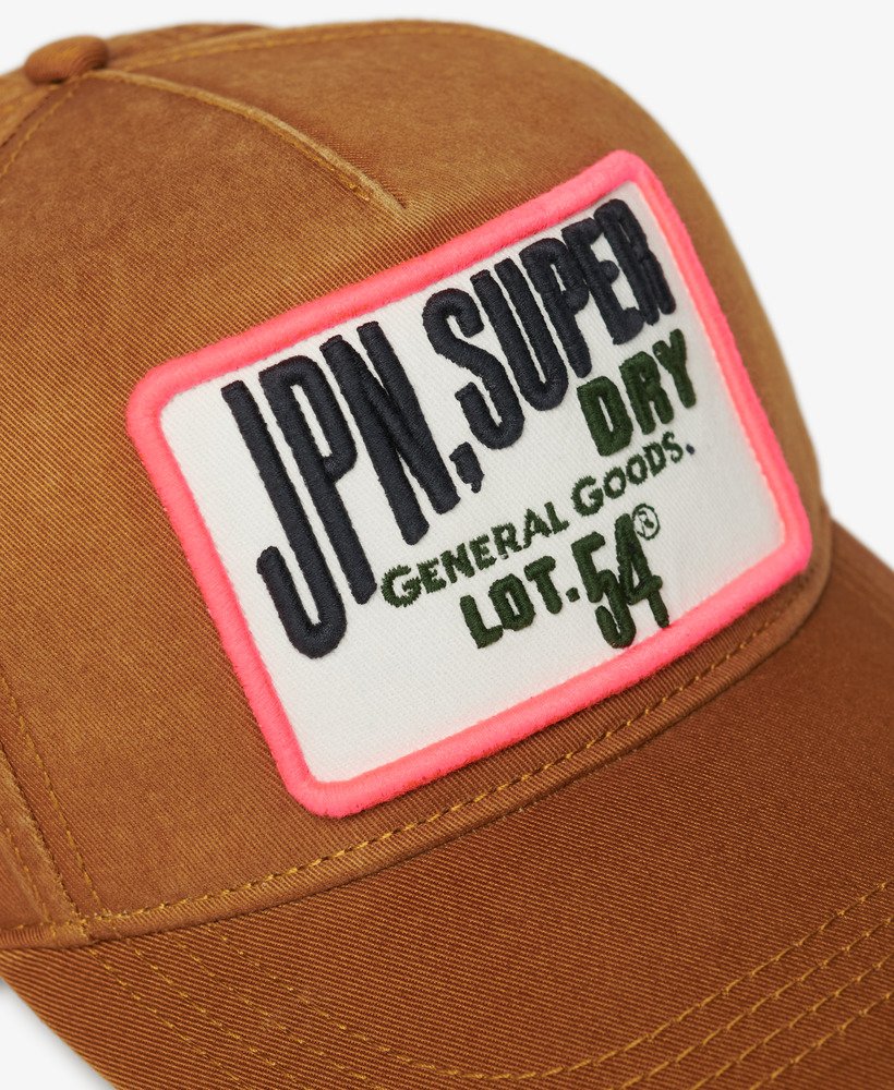 boné trucker graphic em denim co marrom tabaco