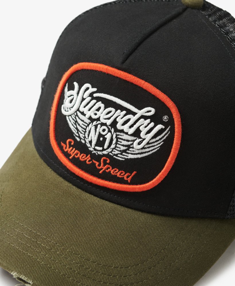 boné trucker de tela verde militar novo