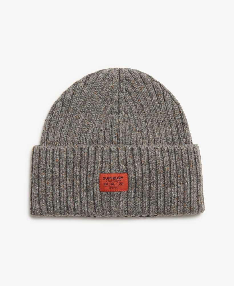 gorro de malha rkwear nep na cor cinza-rocha.
