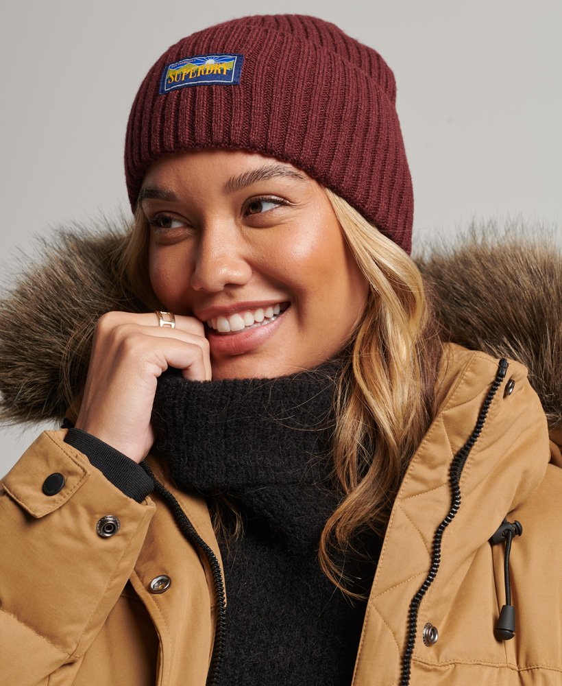 gorro radar em mistura de lã na cor port