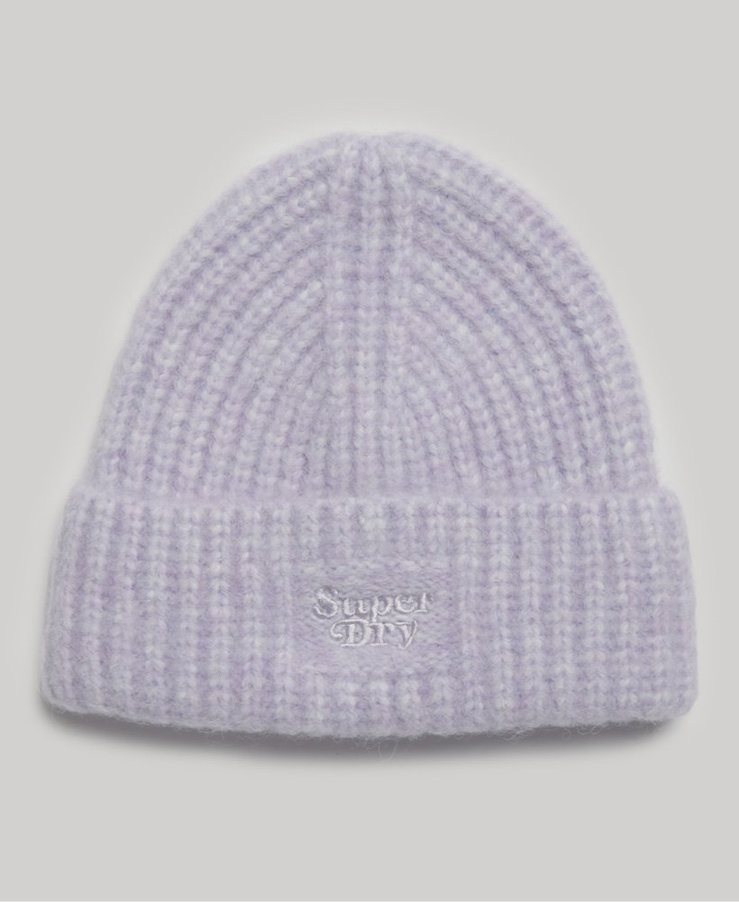 gorro de malha canelada na cor roxo mesclado