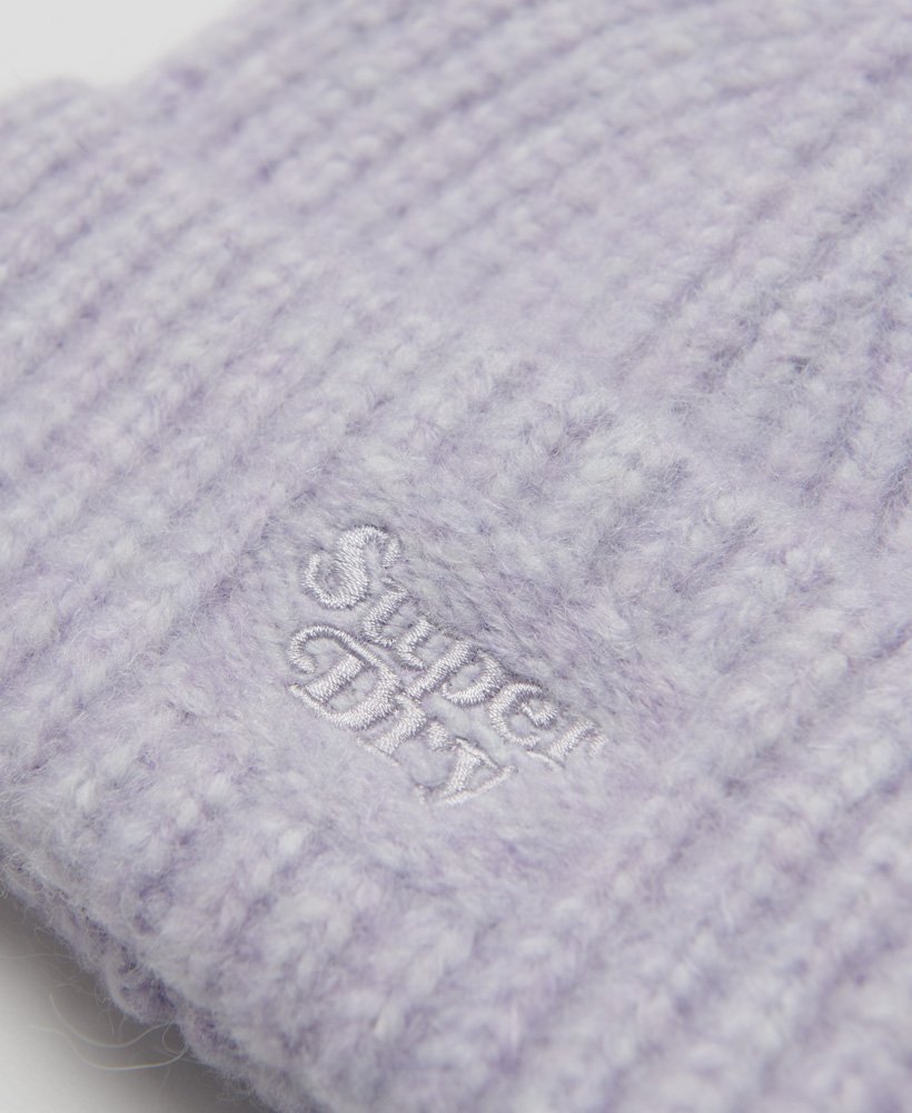 gorro de malha canelada na cor roxo mesclado